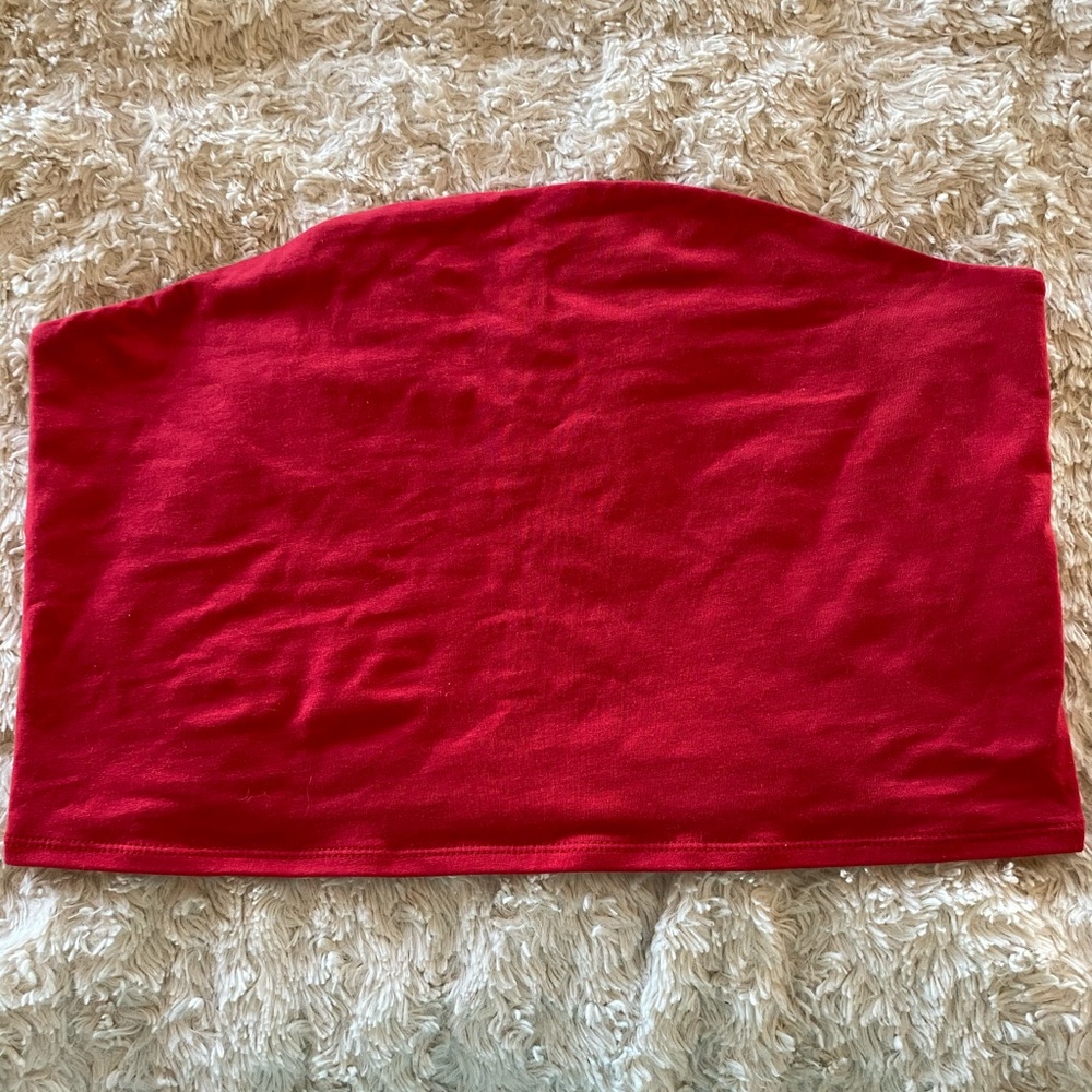 Red Wild Fable bandeau top